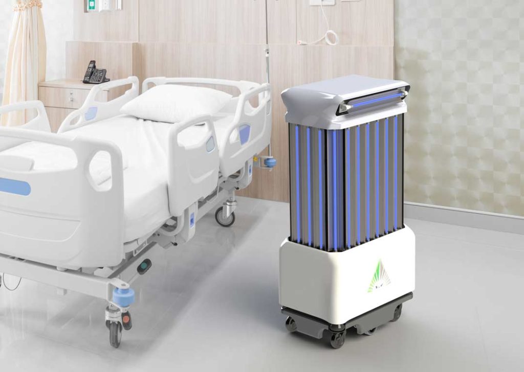 Olympus Controls Lightsweep disinfects a hospital room