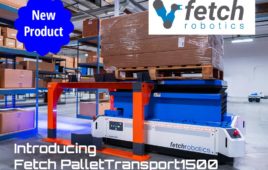 An image of the Fetcht PalletTransport1500 robot with a pallet on top