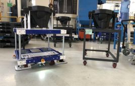 FlexQube custom automated cart on a factory floor