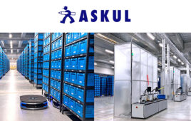 Inside the Askul smart logistics center equipped with Geek+ 's PopPick robots.