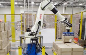 GXO and Dexterity are collaborating on a test of robotics repalletizing.