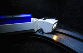 One of Pipedream’s delivery robots travels through its underground tunnel to deliver goods. | Source: Pipedream.